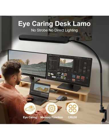 Lámpara de Escritorio LED SKYLEO 12W Cuello de Ganso 85cm