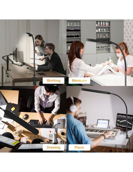 Lámpara de Escritorio LED SKYLEO 12W Cuello de Ganso 85cm