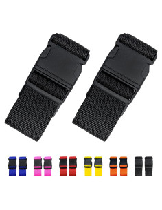 Correas de Equipaje Ajustables Jcpmcxs 2 Pack Negro 120-200 cm