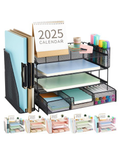 Organizador de Escritorio Gianotter 4 Niveles Metal Negro