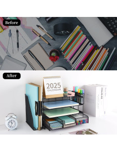 Organizador de Escritorio Gianotter 4 Niveles Metal Negro 2