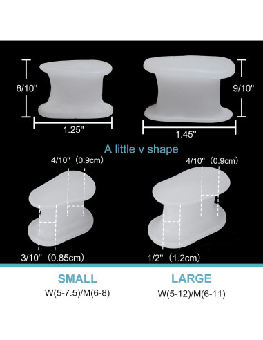 Separadores de Dedos Ortopédicos Povihome - 10 Piezas Talla L