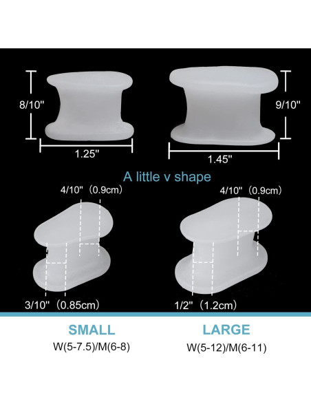 Separadores de Dedos Ortopédicos Povihome - 10 Piezas Talla L