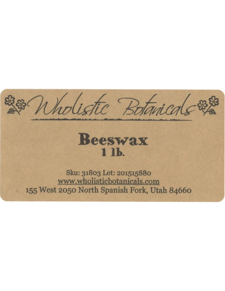 Cera de Abejas Orgánica 0.45 kg - Wholistic Botanicals