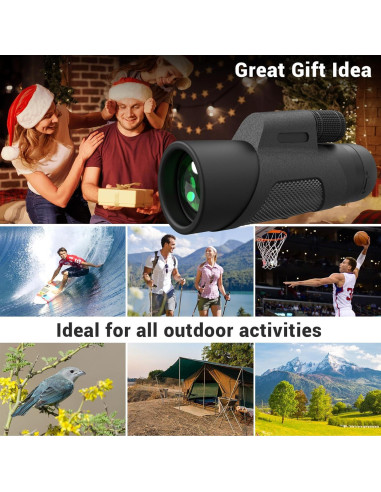 Telescopio Monocular 12x42 AMITHER Compacto HD para Aves