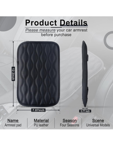 Funda Reposabrazos Auto Amiss Universal Impermeable Negro