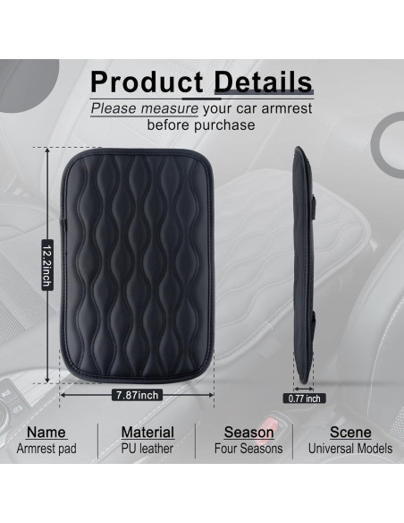 Funda Reposabrazos Auto Amiss Universal Impermeable Negro