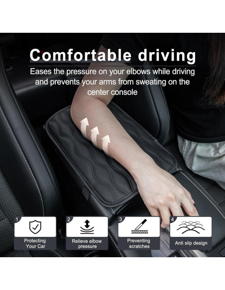 Funda Reposabrazos Auto Amiss Universal Impermeable Negro