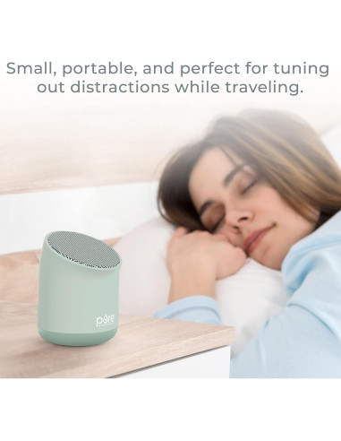 Máquina de Sonido Calmante Pure Enrichment Wave Mini Zen - 6 Sonidos Relajantes, Portátil, Verde Tranquilo