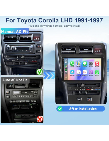 Estéreo de Coche Android 9" METEESER para Toyota Corolla 1991-1997