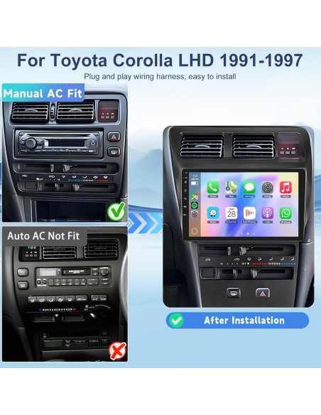 Estéreo de Coche Android 9" METEESER para Toyota Corolla 1991-1997