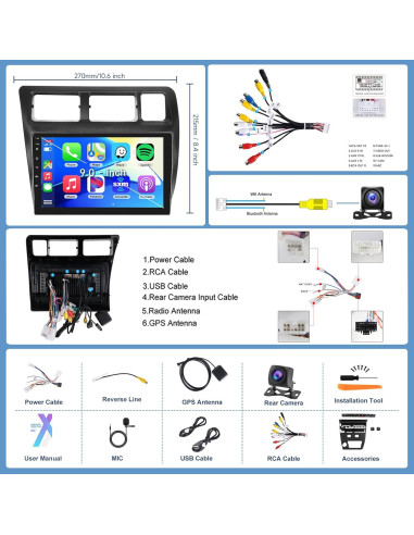 Estéreo de Coche Android 9" METEESER para Toyota Corolla 1991-1997