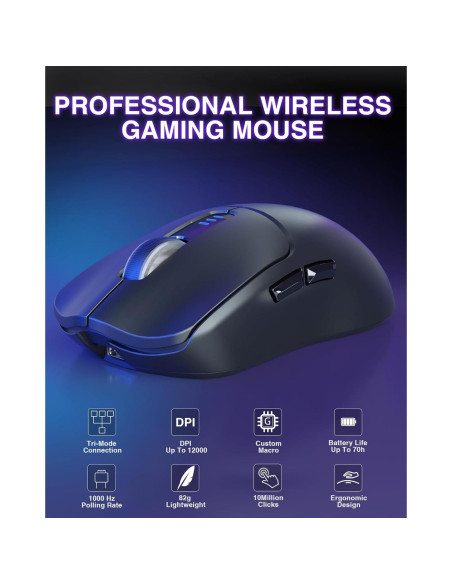 Ratón Gaming Inalámbrico AULA SC580 12000 DPI Ergonómico