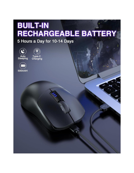 Ratón Gaming Inalámbrico AULA SC580 12000 DPI Ergonómico