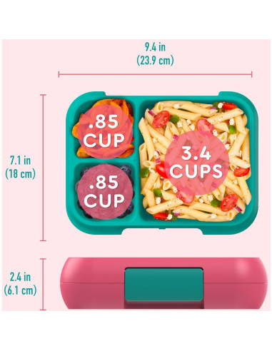 Bentgo Pop Caja de Almuerzo 5 Tazas Coral Teal a Prueba de Fugas