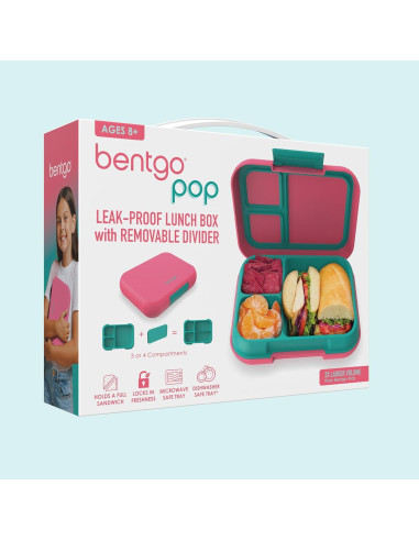 Bentgo Pop Caja de Almuerzo 5 Tazas Coral Teal a Prueba de Fugas
