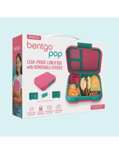 Bentgo Pop Caja de Almuerzo 5 Tazas Coral Teal a Prueba de Fugas