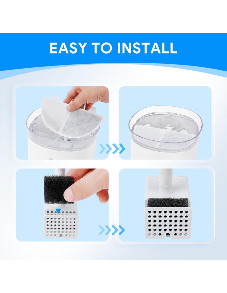 Filtro de Reemplazo para Fuente de Agua para Gatos MyfatBOSS WF20 - Paquete de 6