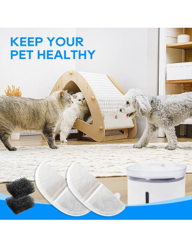 Filtro de Reemplazo para Fuente de Agua para Gatos MyfatBOSS WF20 - Paquete de 6