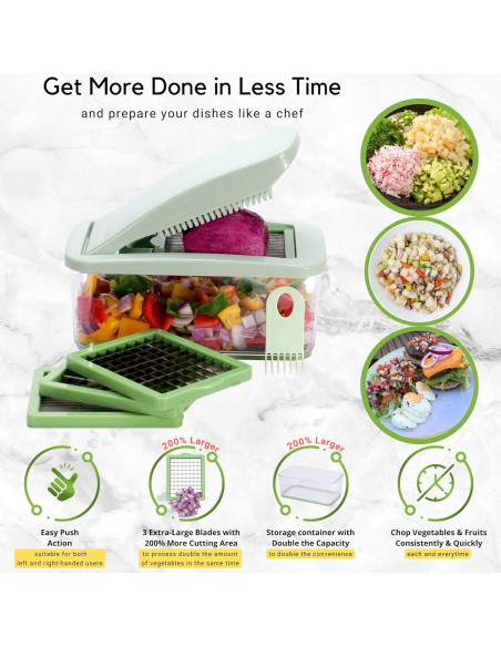 Picador de Alimentos Brieftons QuickPush 3 Cuchillas 2.6L