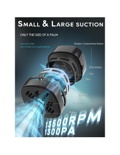 Aspiradora de Escritorio IGOKOTI Mini Inalámbrica 1300Pa 2