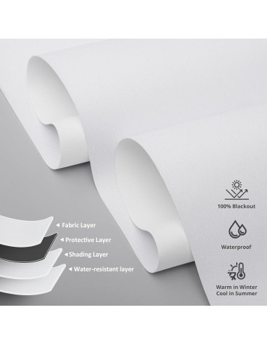 Persianas Motorizadas Inteligentes MUSCLEAREA 58x182 cm Blancas