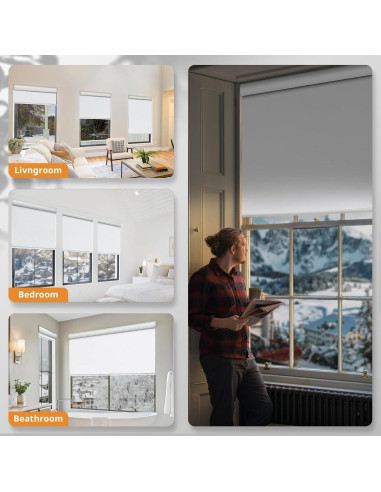Persianas Motorizadas Inteligentes MUSCLEAREA 58x182 cm Blancas