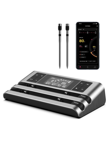 Termómetro de Carne Inalámbrico Hongkang HK-W02 Sonda Doble