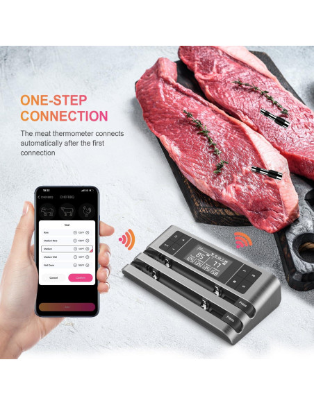 Termómetro de Carne Inalámbrico Hongkang HK-W02 Sonda Doble