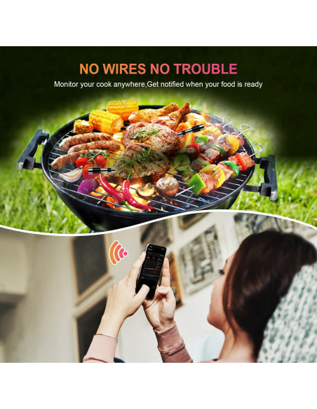 Termómetro de Carne Inalámbrico Hongkang HK-W02 Sonda Doble