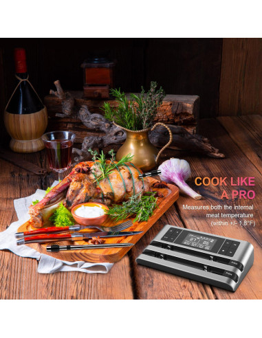 Termómetro de Carne Inalámbrico Hongkang HK-W02 Sonda Doble