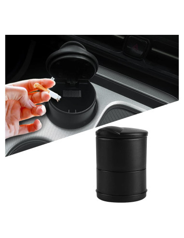 Cenicero de coche PACLVIO con tapa, portátil y desmontable