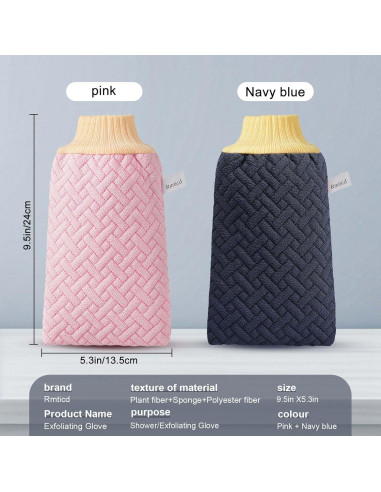 Guante Exfoliante Corporal Shanxi Aixi - 2 Piezas Viscosa Vegana