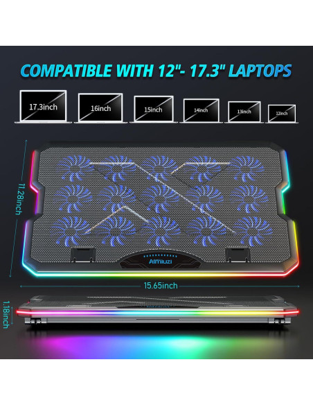 Base de Enfriamiento para Laptop AIMIUZI F15 con 15 Ventiladores
