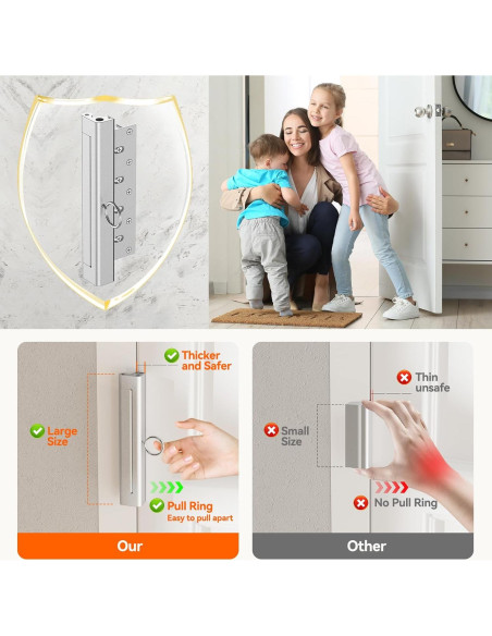 Bloqueo de Seguridad para Puerta Tonitrui DL8 Plata 20.32cm