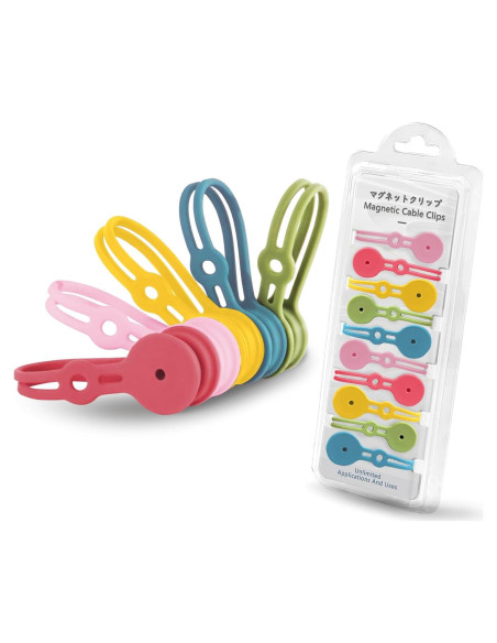 Correas Magnéticas de Silicona Xuuza para Organización de Cables - 10 Piezas Correas Magnéticas de Silicona Xuuza para Organización de Cables - 10 Piezas