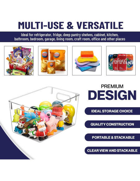 Contenedores de Almacenamiento Plástico Transparente Control Kitchen 4 Piezas