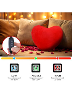 Almohada calefaccionada en forma de corazón Beeveer 40x40 cm 2