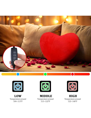 Almohada calefaccionada en forma de corazón Beeveer 40x40 cm