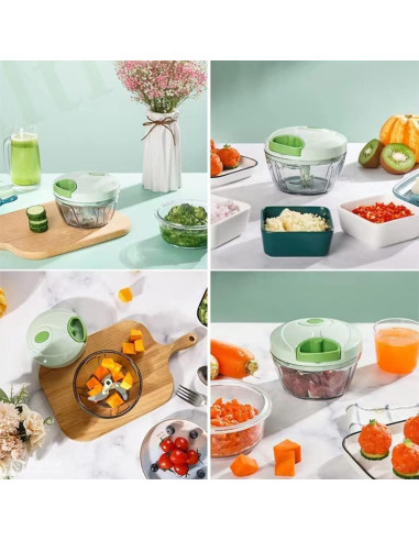 Cortador de Verduras Manual QDGMXIV con Contenedor 10.16 cm