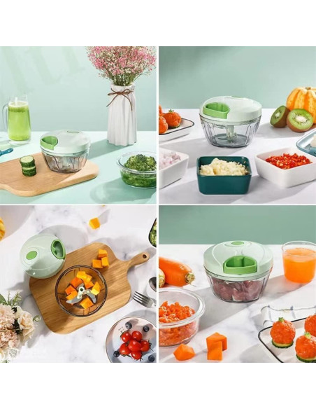 Cortador de Verduras Manual QDGMXIV con Contenedor 10.16 cm