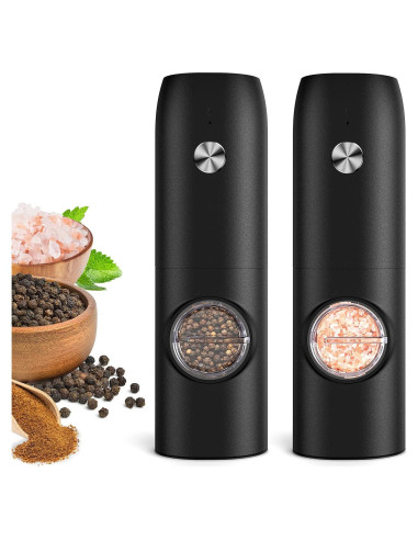 Juego de Molinillos Eléctricos de Sal y Pimienta FRTONYI 70ml