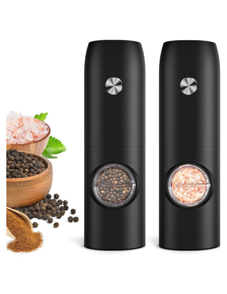 Juego de Molinillos Eléctricos de Sal y Pimienta FRTONYI 70ml