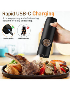 Juego de Molinillos Eléctricos de Sal y Pimienta FRTONYI 70ml 2