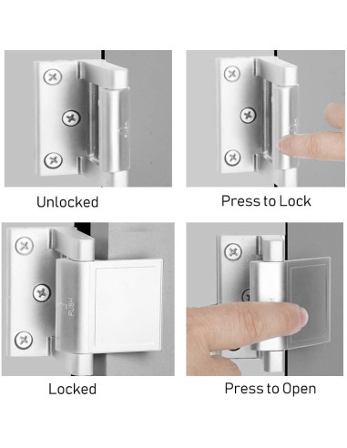 Cerradura de seguridad para puerta de hotel BaoWei - Plata