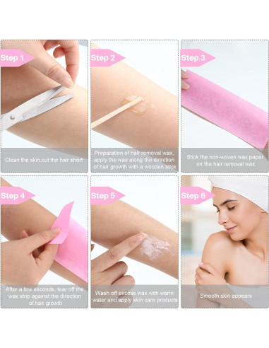 Tiras de Cera Maitys 400 Piezas para Depilación Facial y Corporal