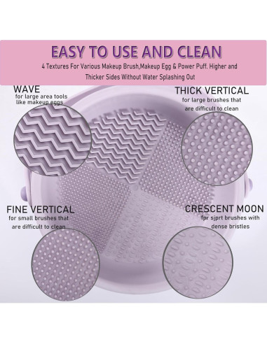 Alfombrilla de limpieza de brochas 3 en 1 UPTOZOBLY Caqui