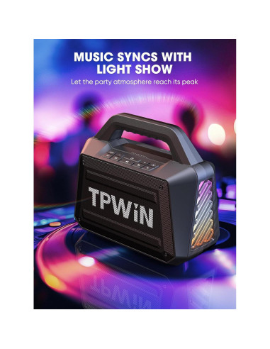 Altavoz Bluetooth TPWIN-S01 80W Portátil Impermeable 20H