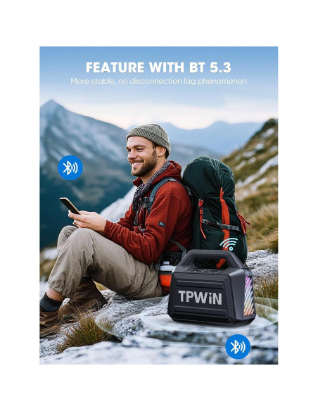 Altavoz Bluetooth TPWIN-S01 80W Portátil Impermeable 20H