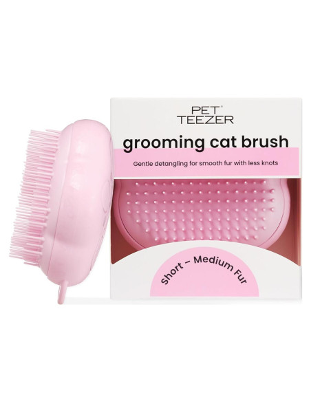 Cepillo Desenredador para Gatos Pet Teezer Rosa 10x8cm
